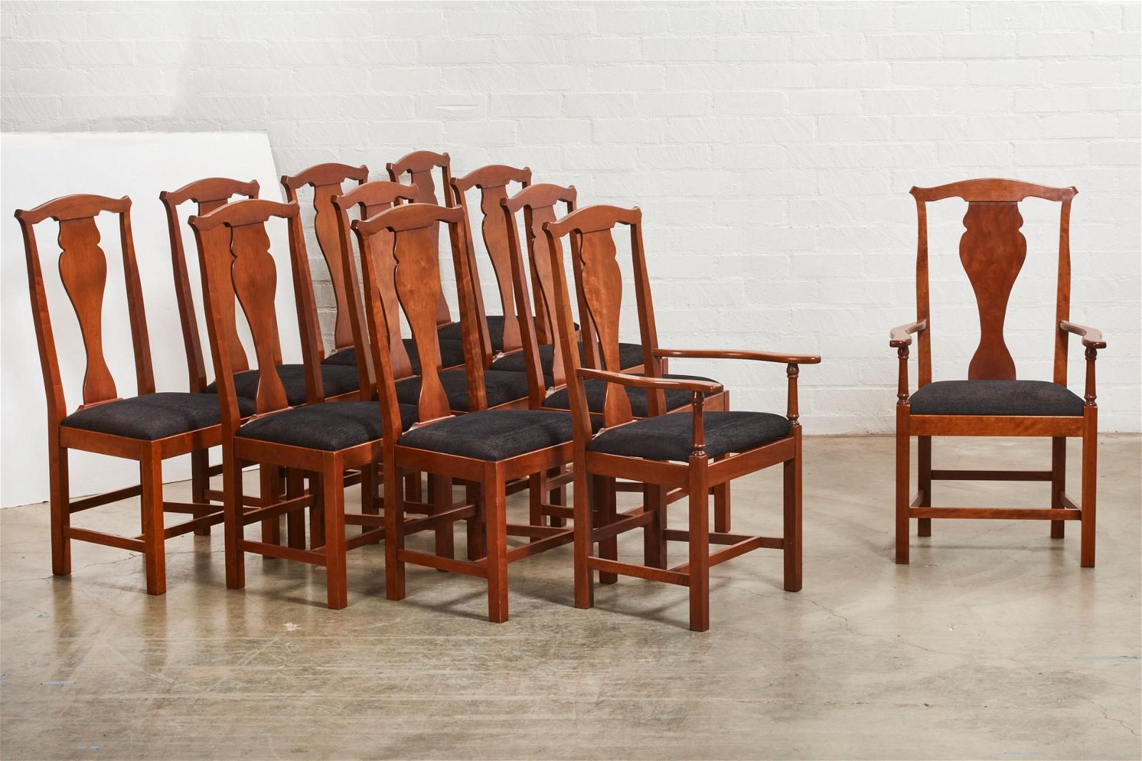11 GEORGIAN STYLE STAINED BEECHWOOD