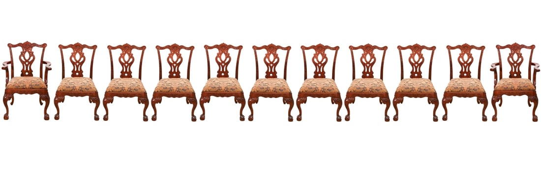11 HENREDON CHIPPENDALE CARVED