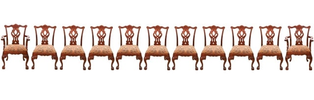 11 HENREDON CHIPPENDALE CARVED