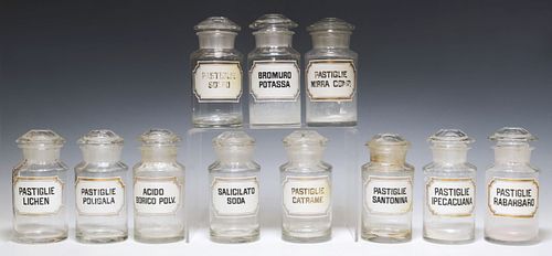 (11) ITALIAN CLEAR GLASS APOTHECARY