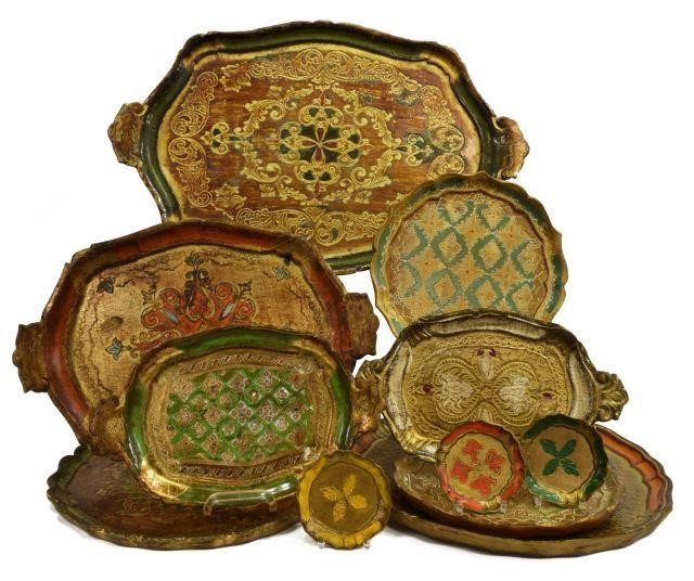 (11) ITALIAN FLORENTINE PARCEL GILT