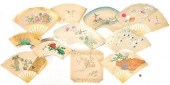 11 JAPANESE FAN PAINTINGS, SEN