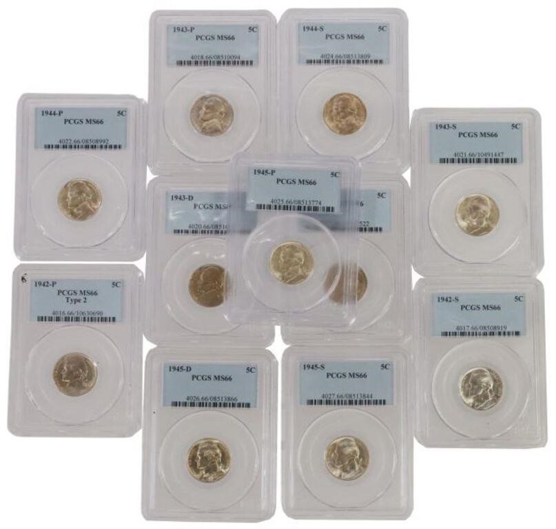 (11) JEFFERSON WARTIME SILVER SET