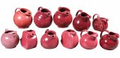 (11) Maroon pottery pitchers c