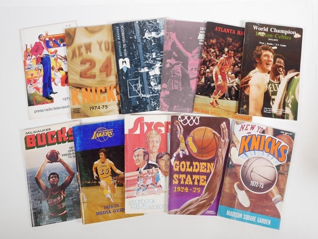 11 NBA BASKETBALL MEDIA GUIDES,