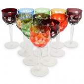 (11 PC) BOHEMIAN CRYSTAL CUT S