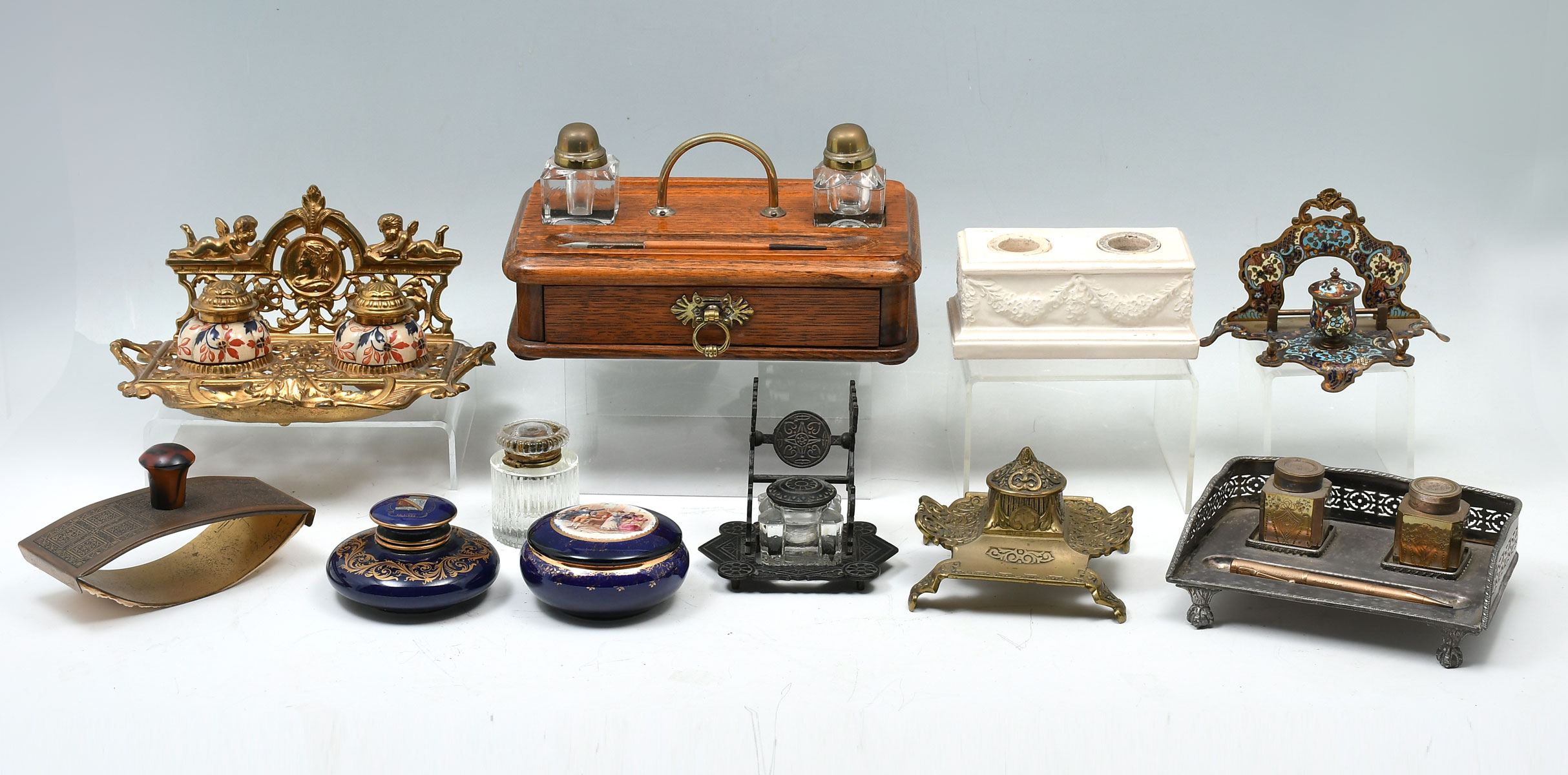11 PC. INKWELL & DESK SET