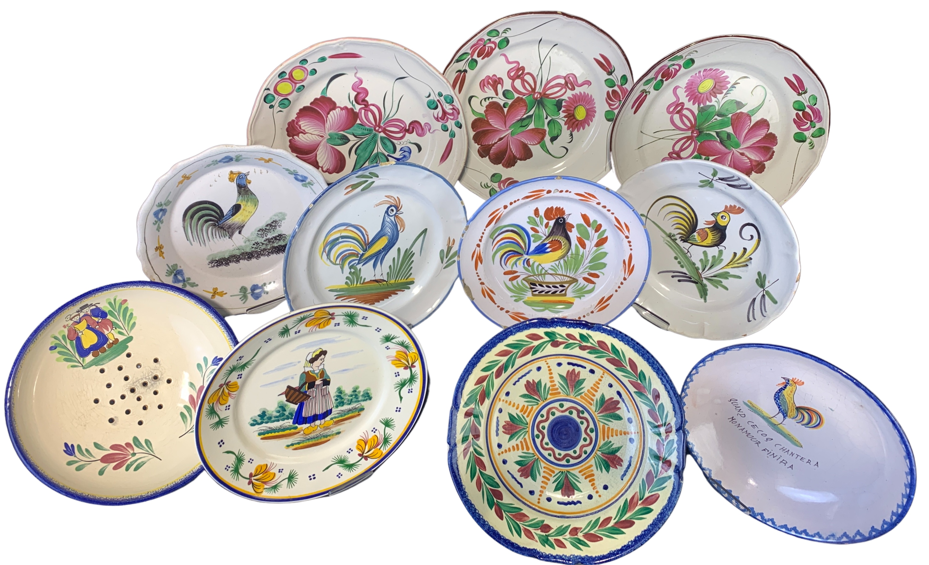 11 PC. LOT OF FRENCH FAIENCE PLATES