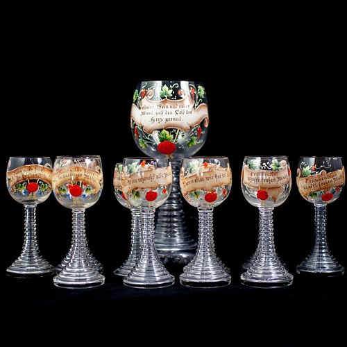 (11 PC) PAINTED GERMAN WINE