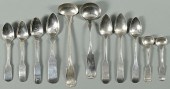 11 PCS. COIN SILVER FLATWARE M