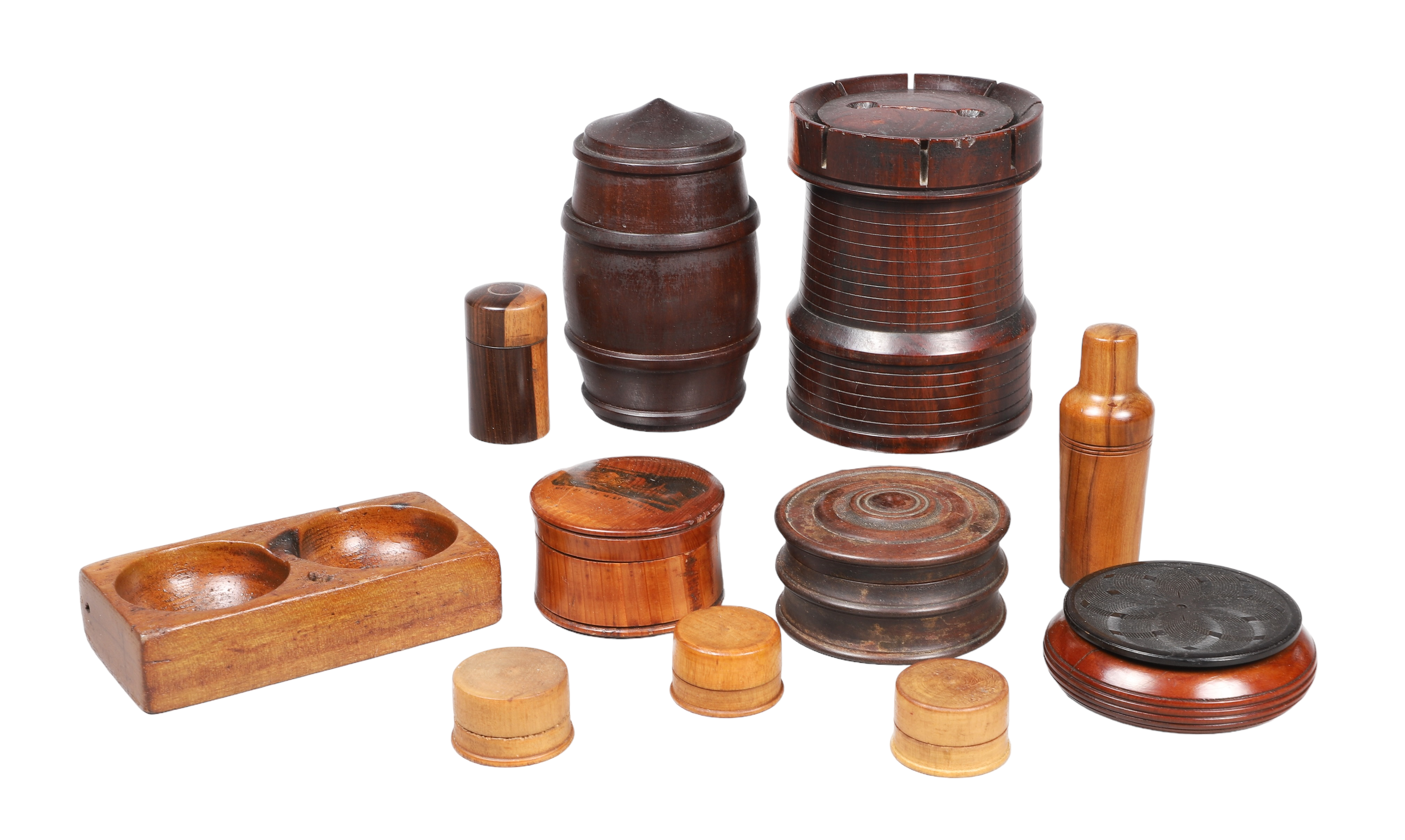 (11) Pcs treenware, c/o castle