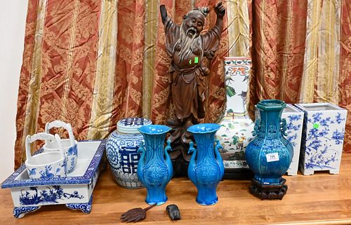 11 PIECE ASIAN BLUE AND WHITE