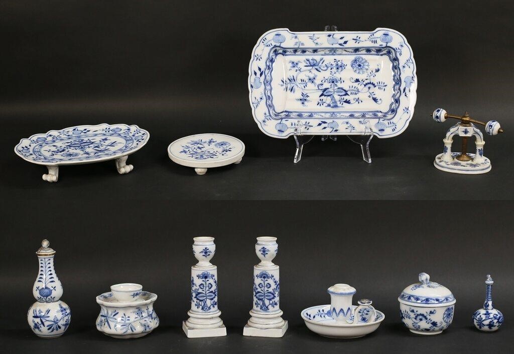 11 PIECES MEISSEN BLUE ONION