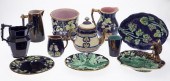 11 PIECES OF ENGLISH MAJOLICAP