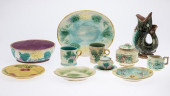 11 PIECES OF MAJOLICA<br>Prope