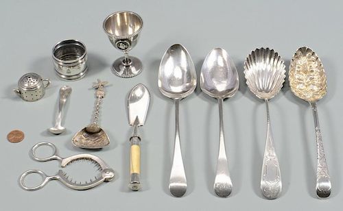 11 STERLING AND PLATED TABLE