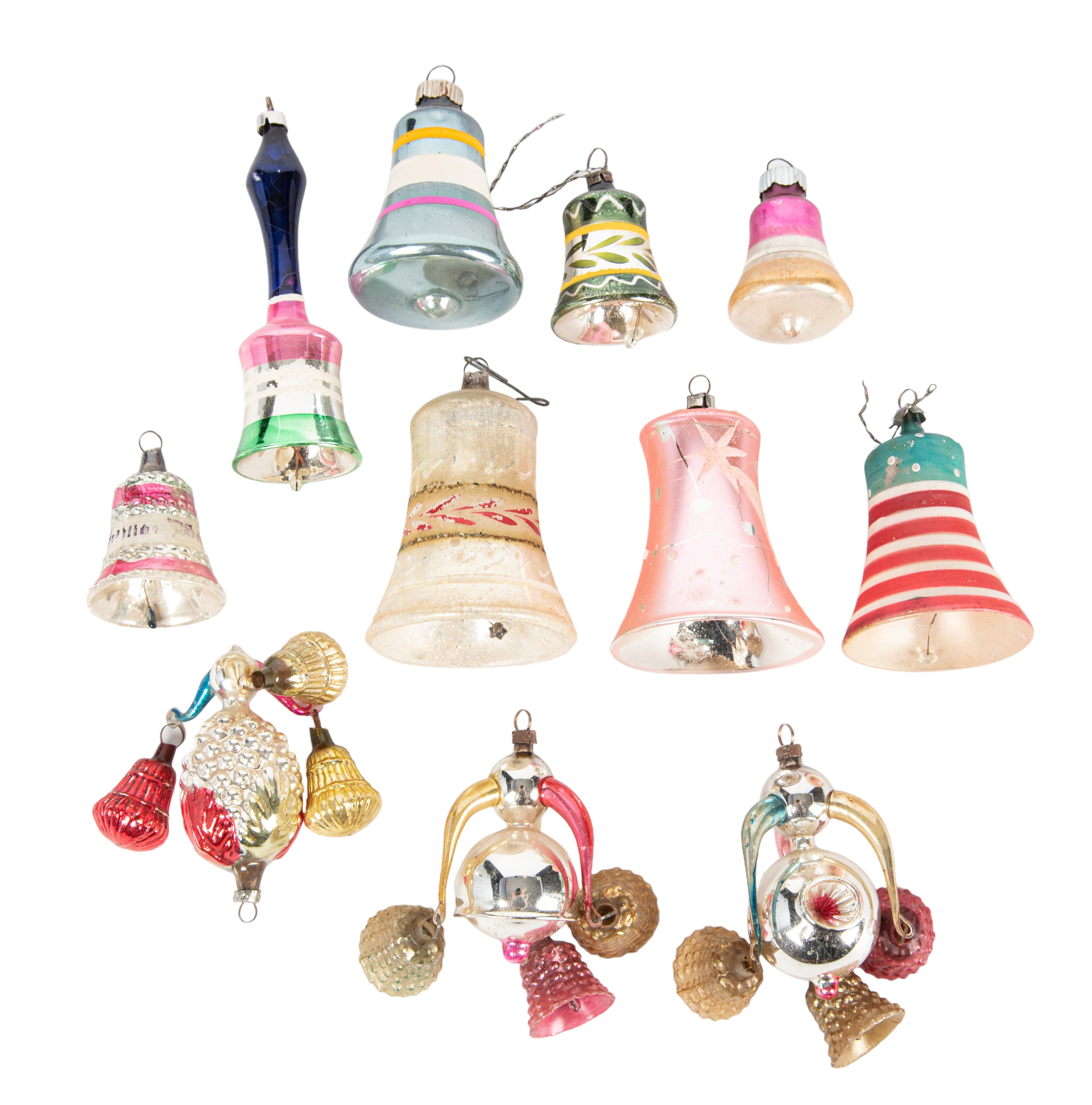 (11) Vintage blown glass bell
