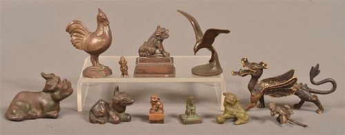 11 VINTAGE CAST BRONZE AND CAST