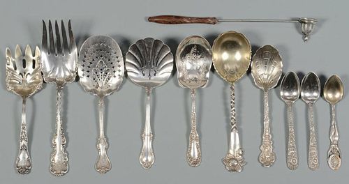 11 VINTAGE STERLING SERVING