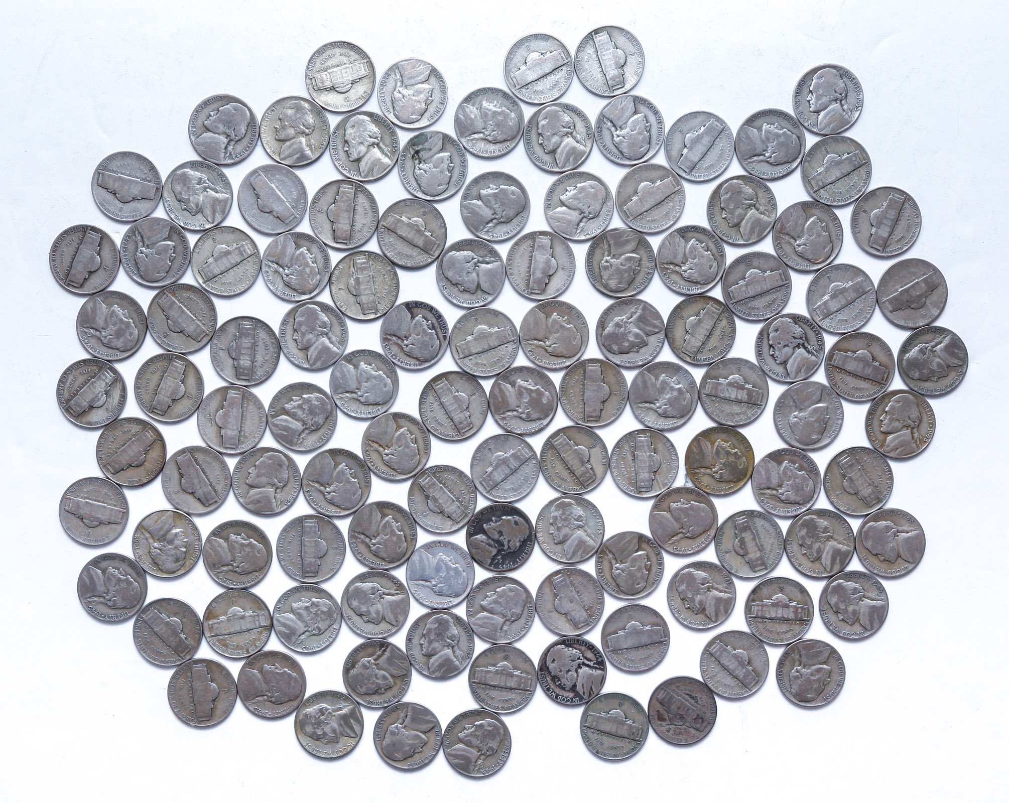 111 SILVER WAR NICKELS .