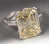 11.14 cts. emerald-cut fancy i