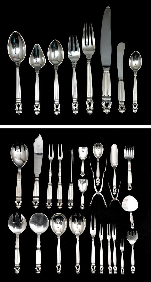 116PC GEORG JENSEN ACORN STERLING