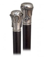 117. SILVER EQUESTRIAN CANE -C