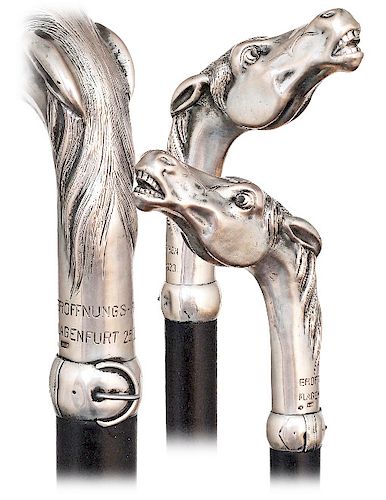 119. SILVER HORSE HEAD CANE -1923