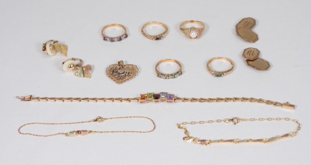 11PC 10K GOLD & GEMSTONE ESTATE