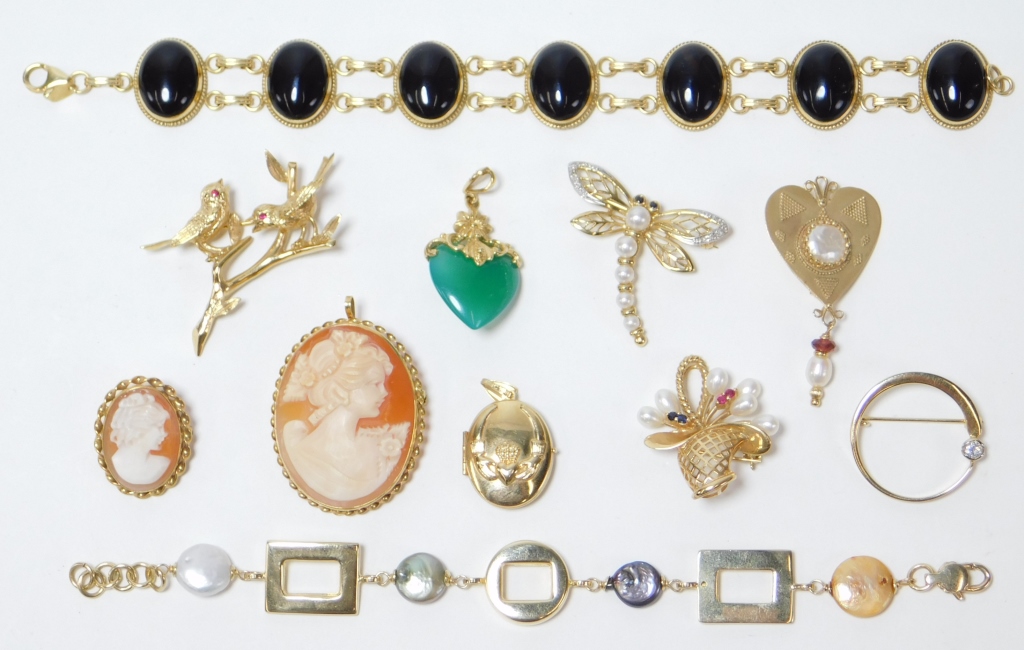 11PC 14K GOLD LADY'S ESTATE JEWELRY