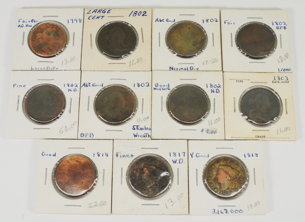 11PC. 1798-1818 LARGE CENT COIN