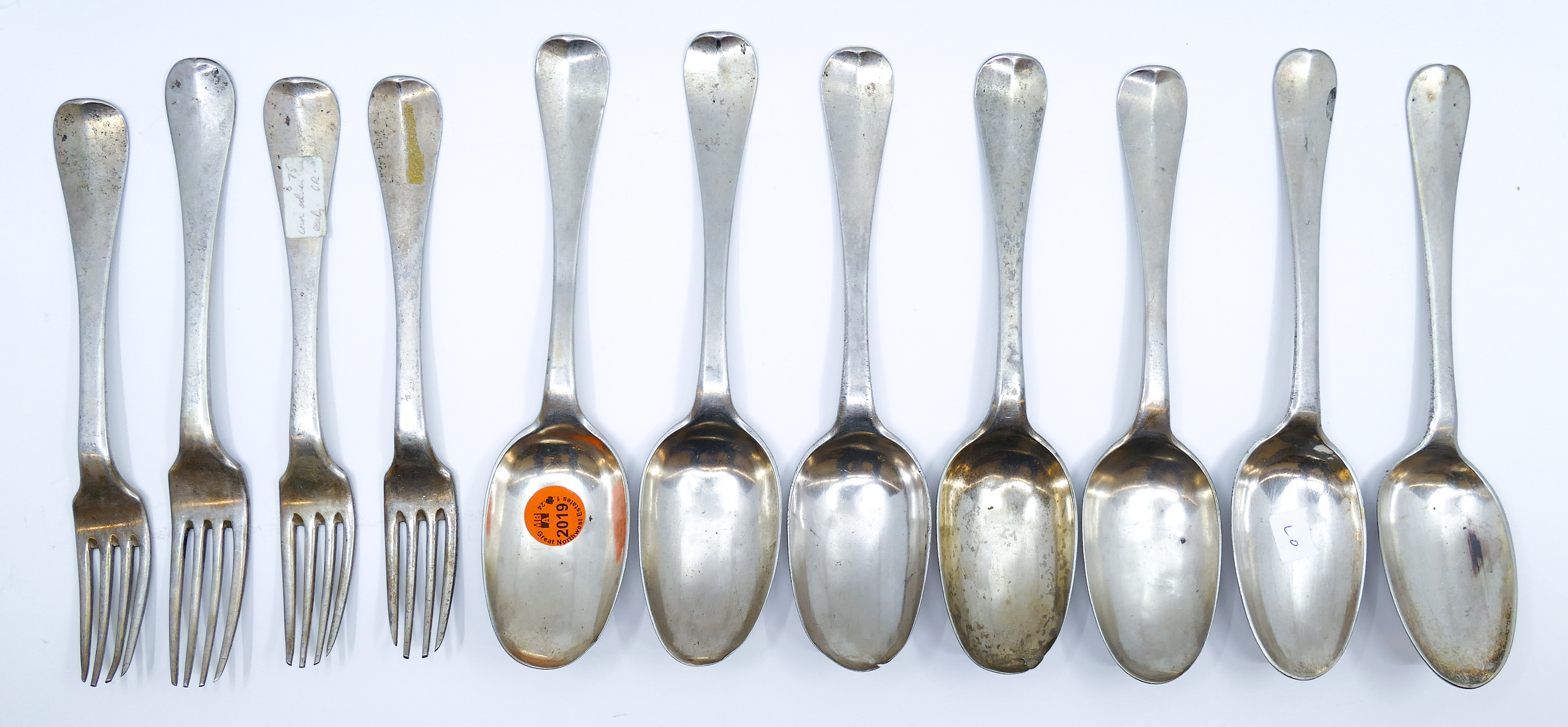 11pc Antique German Hanau Silver