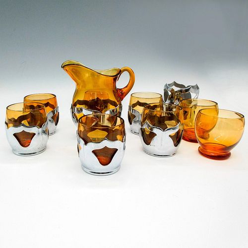 11PC FARBER BROTHERS ART DECO GLASS
