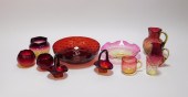 11PC LIBBEY & OTHER CRANBERRY