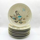 11PC RED WING POTTERY DINNER P
