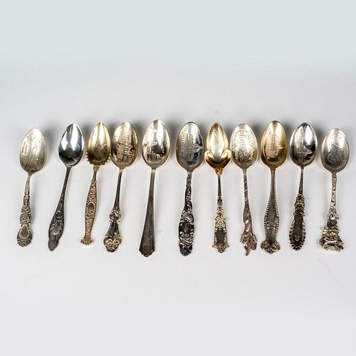 11PC STERLING SILVER SPOON SOUVENIR