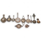 (11PC) STERLING TEA STRAINERSD