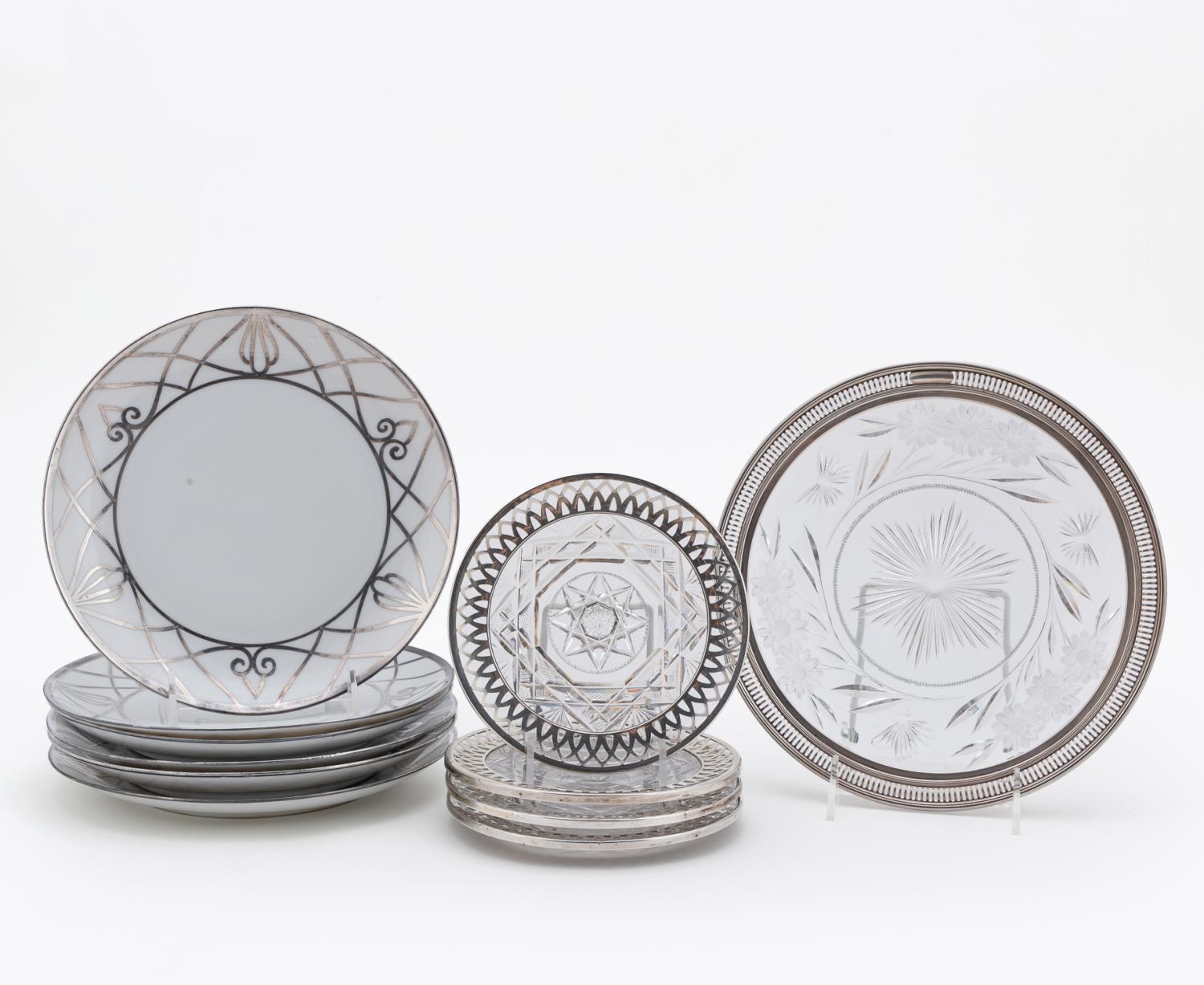 11PCS, SILVER RIMMED AND OVERLAY