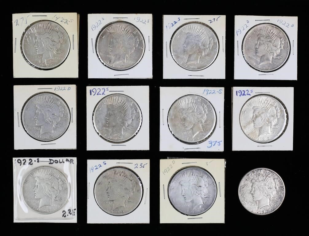 12 1922 PEACE SILVER DOLLARS9