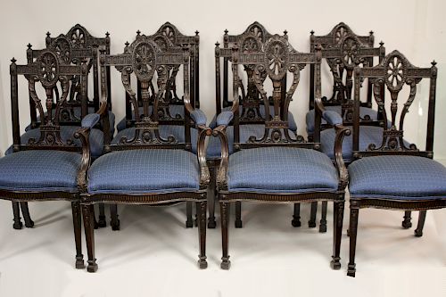 12 ADAM-STYLE MAHOGANY DINING
