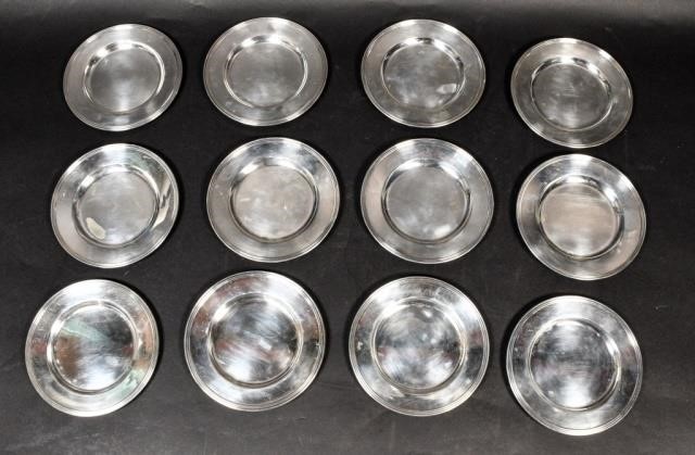 12 AMERICAN STERLING BREAD & BUTTER