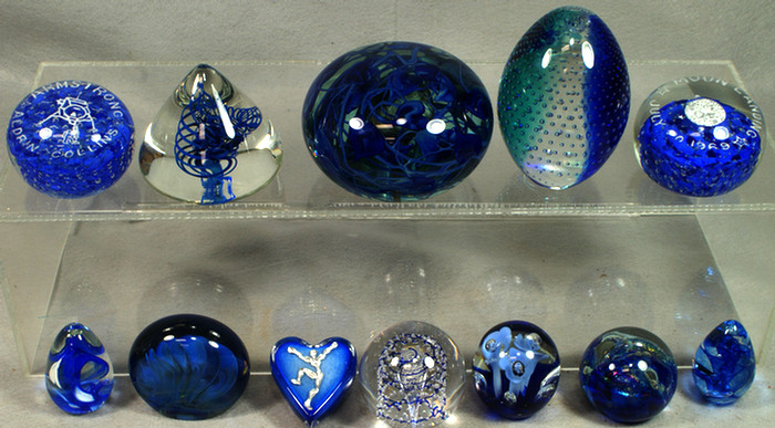 12 assorted blown glass