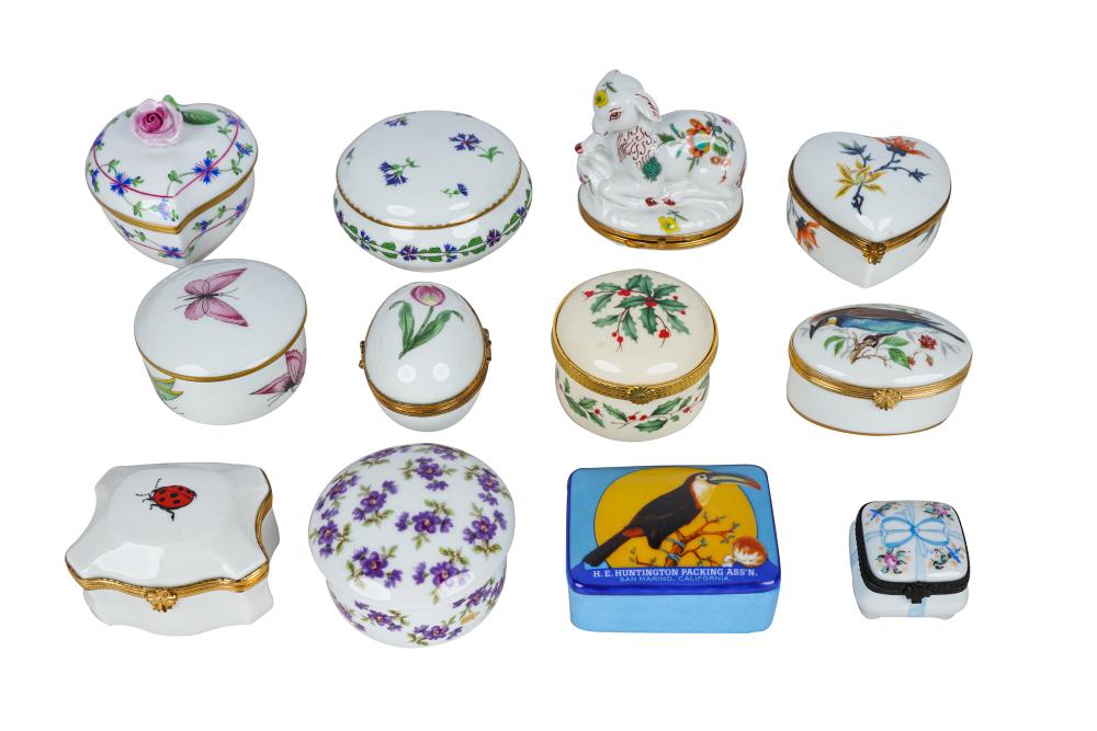 12 ASSORTED PORCELAIN COVERED