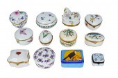 12 ASSORTED PORCELAIN COVERED