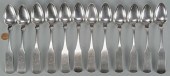 12 BELL COIN SILVER SPOONS, KN