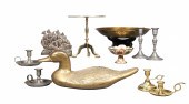 (12) Brass & pewter items, c/o