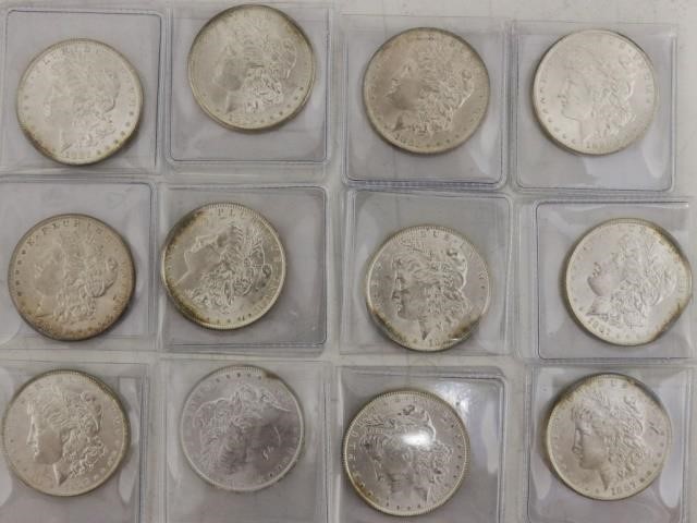 12 BU MORGAN SILVER DOLLARS TO
