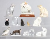 (12) Cat figurines, including