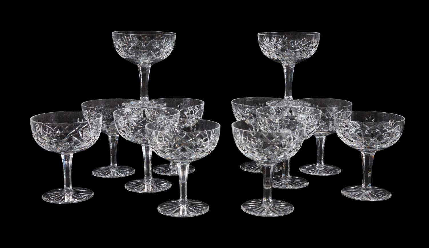 12 CESKA CRYSTAL CHAMPAGNE /