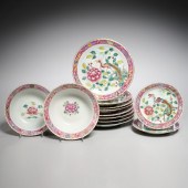 (12) CHINESE FAMILLE ROSE PHOE